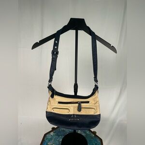 Stone Mountain Leather Shoulder Bag | Tan & Navy Hobo Purse